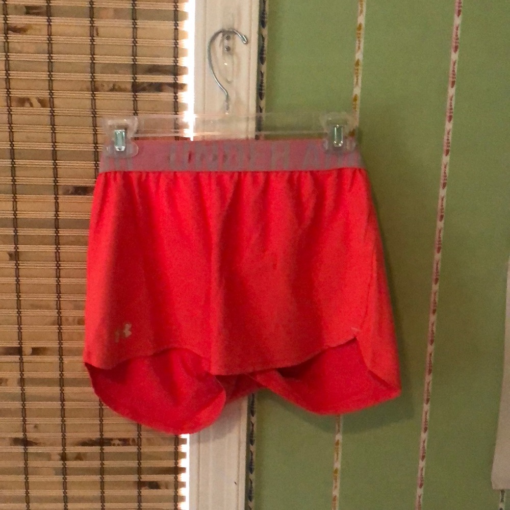 Under armor Neon pink/red running shorts